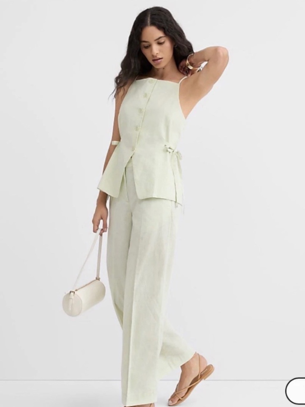 Loft linen tie vest